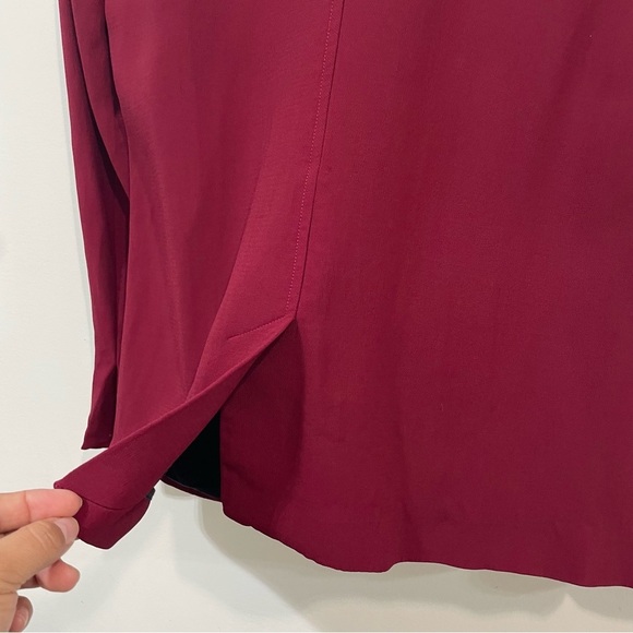 A.L.C. Lined Button Front Luxury Business Woman Dark Red Cherry Blazer Size 6 - Picture 5 of 7